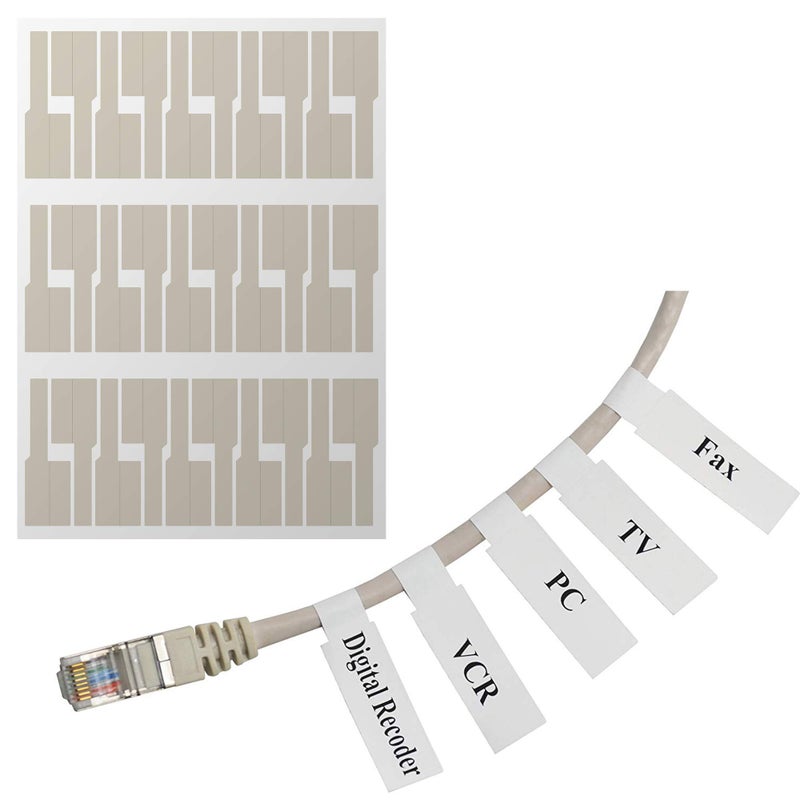 Mr-LabelÂ® US Letter Sheet Self-Adhesive Cable Label - Waterproof | Tear Resistant - with Free Print Tool - for Laser Printer (20 Sheets (600 Labels), White) - Image 1